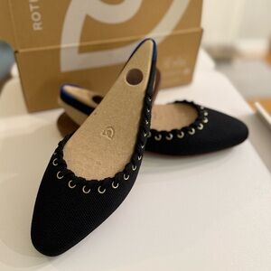 Rothy's Black Almond Slingback - eyelet black